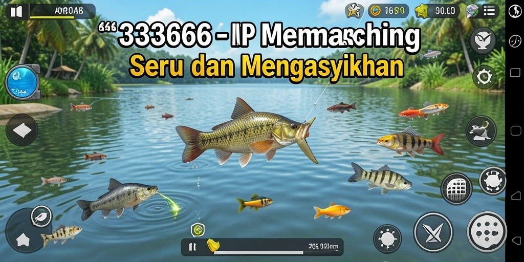 Screenshot gameplay menangkap ikan di 333666 yang menampilkan suasana mendebarkan.
