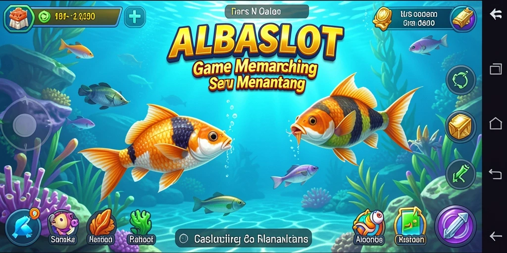 Menampilkan gameplay menyenangkan saat menangkap ikan di ALBASLOT.