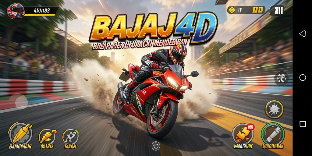 Tangkapan layar gameplay <strong>BAJAJ4D</strong> menampilkan aksi balapan yang mendebarkan.