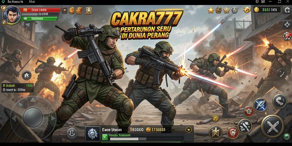 Screenshot menunjukkan aksi pertarungan seru dalam game Fighting CAKRA777.