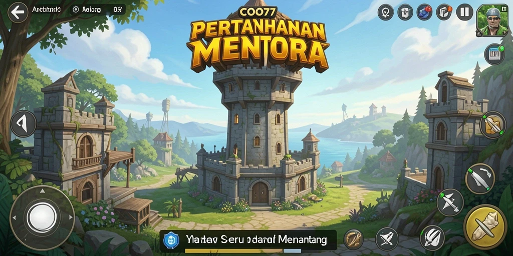 Tampilan gameplay seru dalam COO77 dengan strategi Tower Defense.