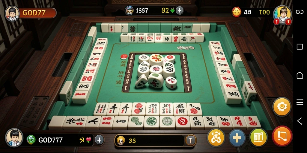 Screenshot utama GOD77 menampilkan gameplay Mahjong yang seru dan menarik.
