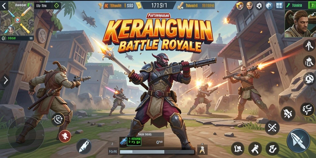 Screenshot gameplay KERANGWIN dengan aksi pertempuran intens.