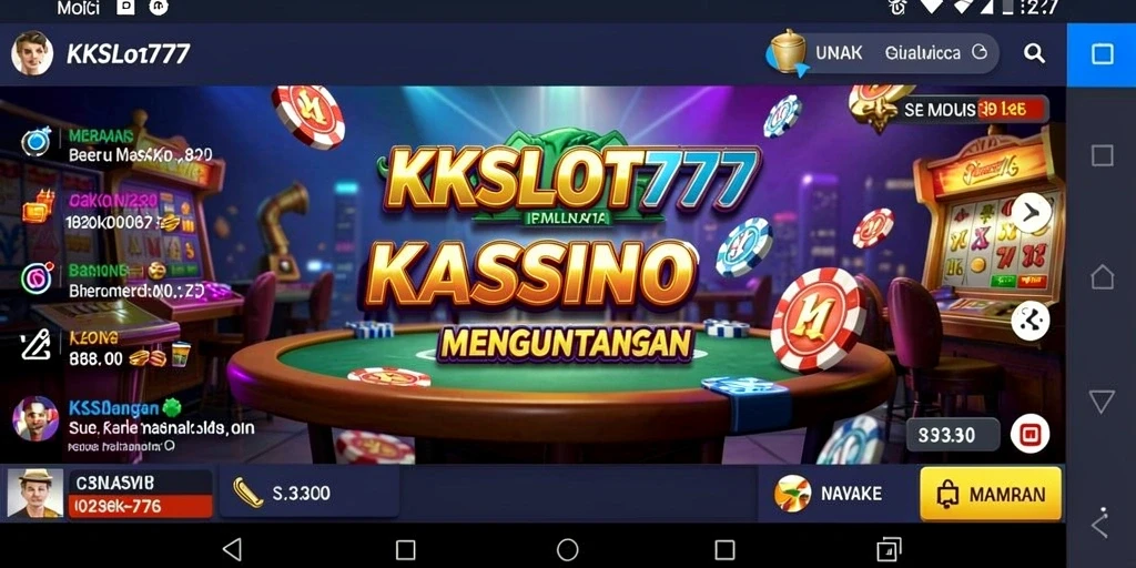 Tampilan utama gameplay KKSLOT777 dengan berbagai slot yang menarik.