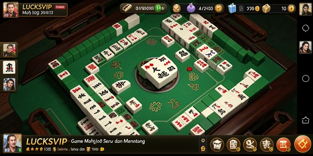 Screenshot permainan LUCKSVIP menampilkan gameplay seru Mahjong.