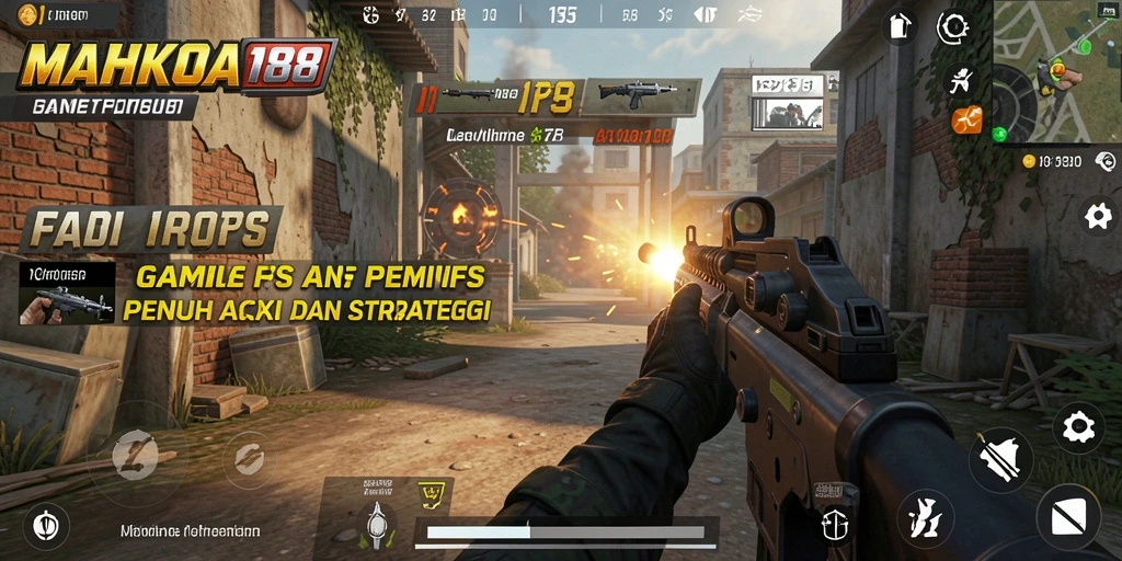 Gambaran gameplay menegangkan di MAHKOTA188 dengan aksi FPS yang seru.
