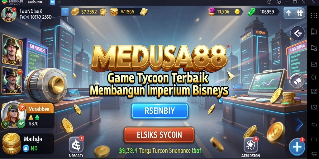 Tampilan gameplay MEDUSA88 yang menarik dan interaktif dalam membangun bisnis Tycoon.