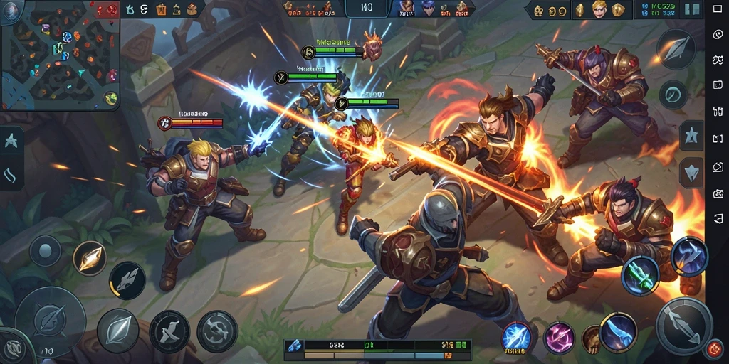 Gameplay mendebarkan di MG525 saat bertarung di arena MOBA.