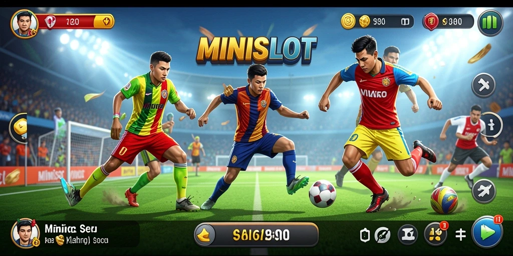 Tampilan gameplay MINISLOT menampilkan slot bertema olahraga yang seru.