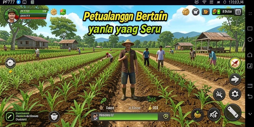 Tampilan gameplay yang menarik dalam PF777 dengan ladang yang subur.