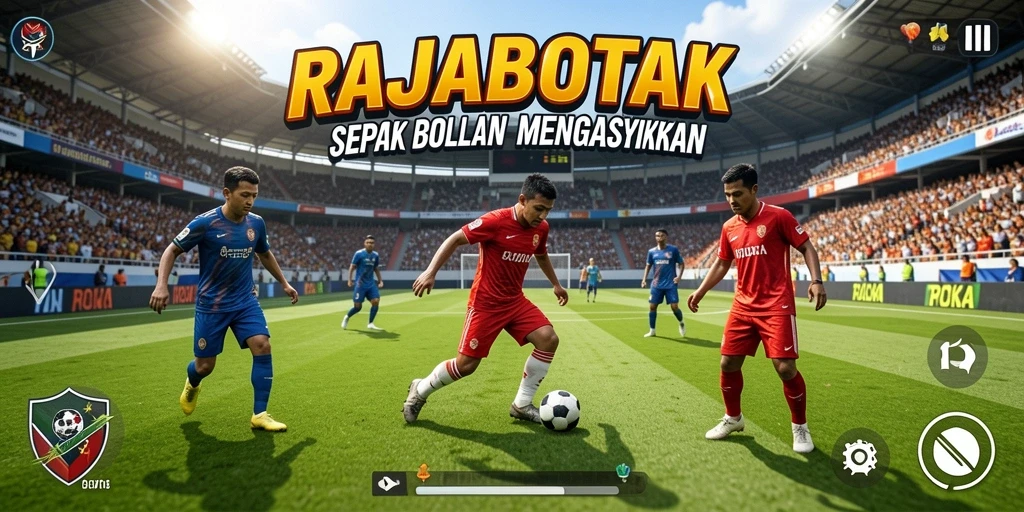 Gambaran menarik dari gameplay sepak bola di RAJABOTAK.