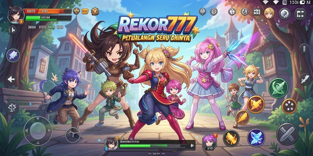 Tampilan gameplay mengasyikkan dalam <strong>REKOR777</strong> dengan karakter anime.