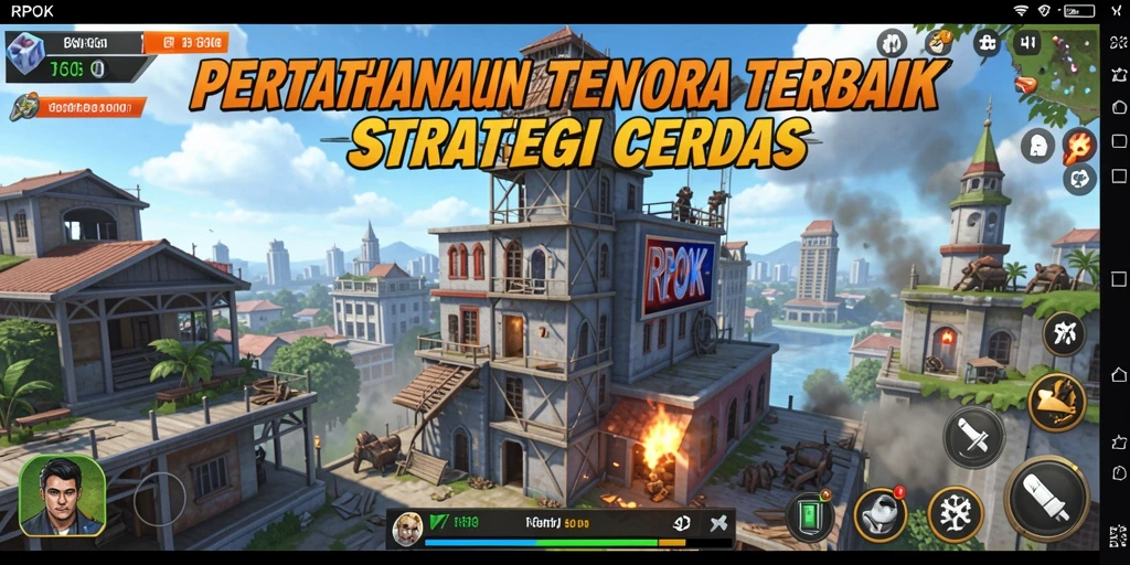 Gameplay menegangkan di RPOK saat mempertahankan menara dari serangan musuh.
