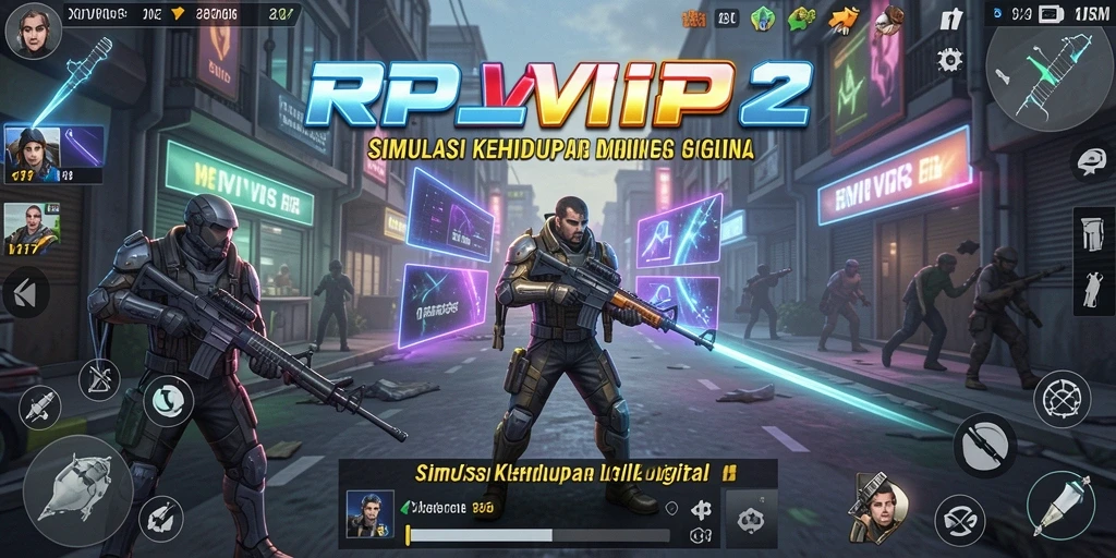 Tampilan dan gameplay menarik di RPVIP2 yang menunjukkan simulasi kehidupan.