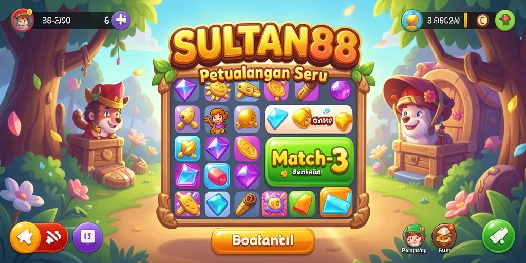 Screenshot gameplay SULTAN88 yang menunjukkan keseruan mencocokkan objek.