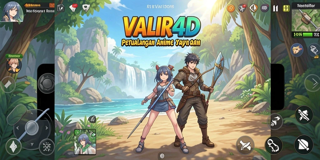 Tampilan gameplay anime yang mendebarkan dan penuh warna.