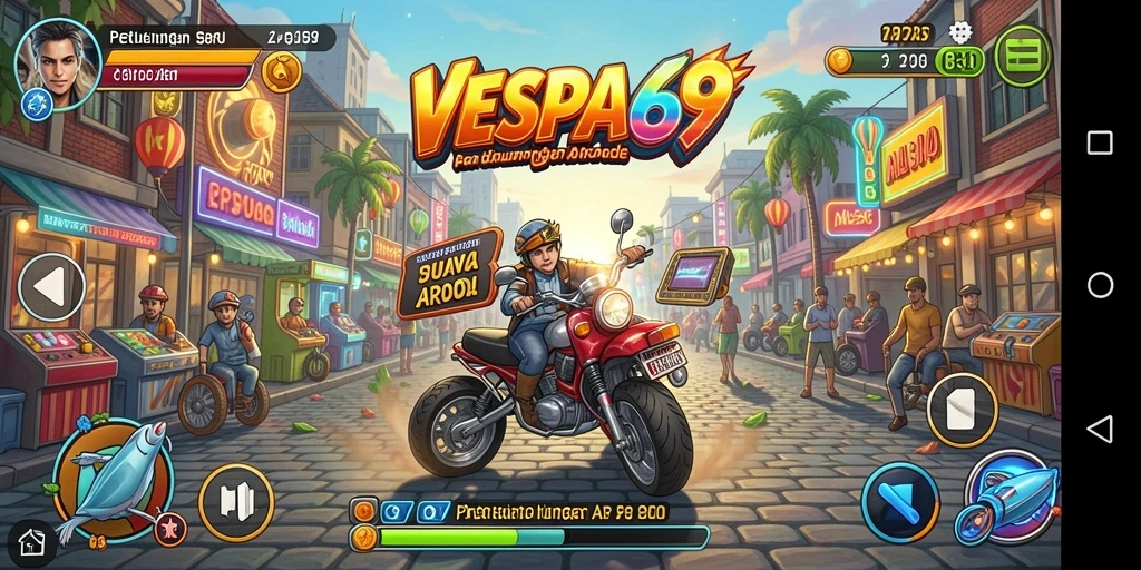 Tampilan gameplay seru VESPA69 yang menantang.